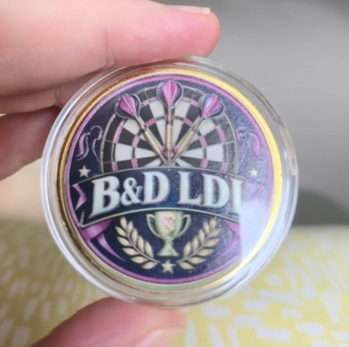 Real B and D ladies darts league commemorative coin